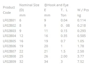 TURNBACKLES FRAME TYPE(FORGED STEEL) HOOK&EYE(TB-H/E)