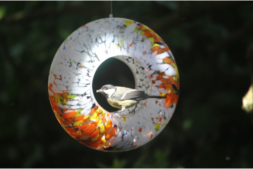 Hanging Bird Feeder, Powder-Coated Steel